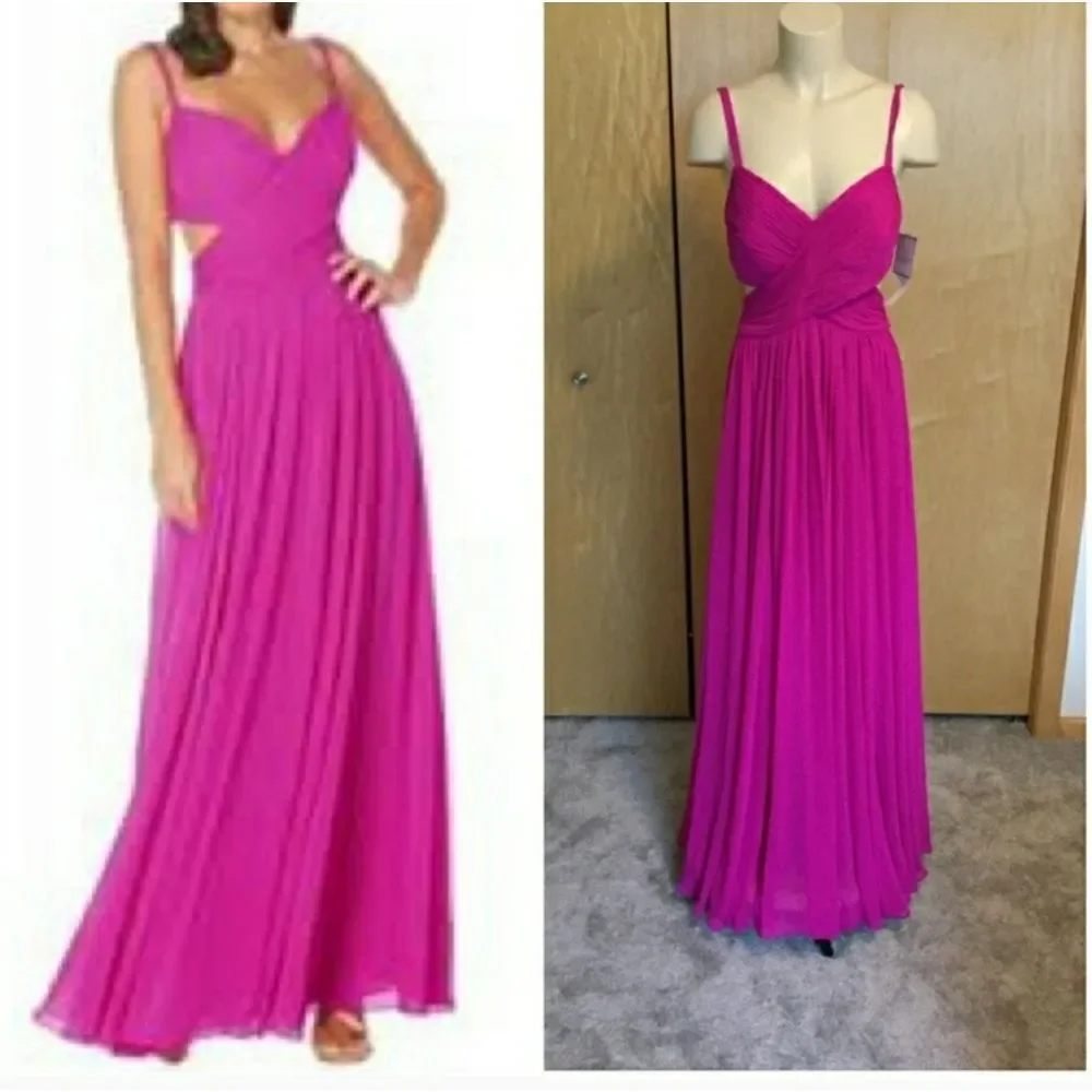 Laundry by Shelli Segal Criss Cross Pleated Gown - Picture 1 of 7